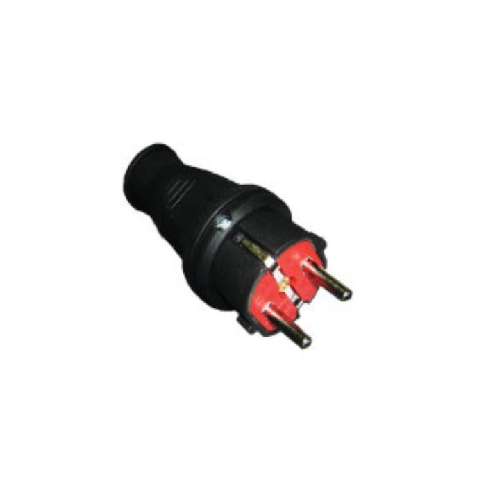 Вилка із заземленням 1х16А каучук Baysal