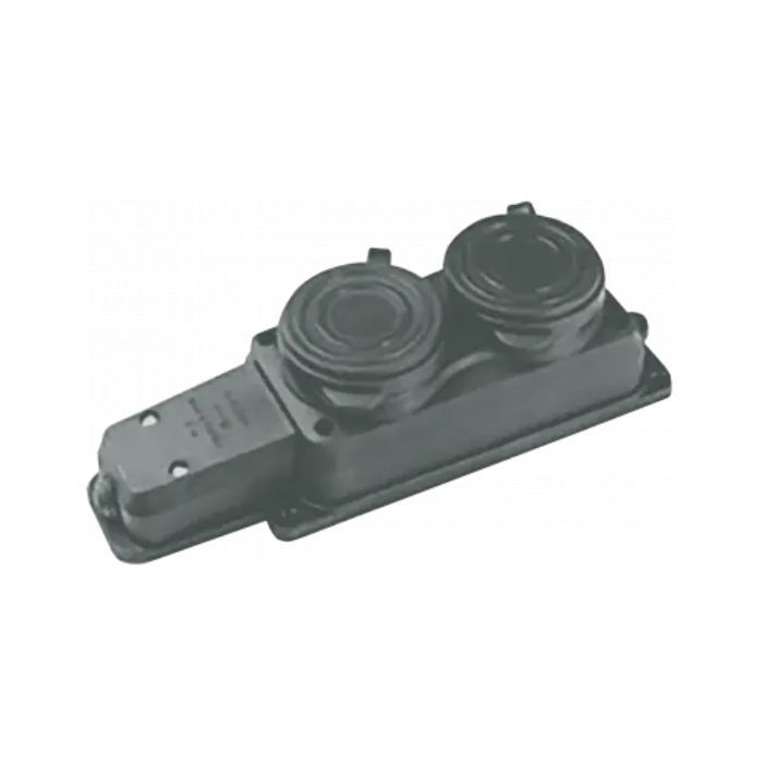 Розетка двойная монофазная 1*16А (каучук)