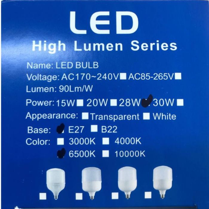 SUNLED LED лампа світлодіодна промислова, цоколь  E27 30W