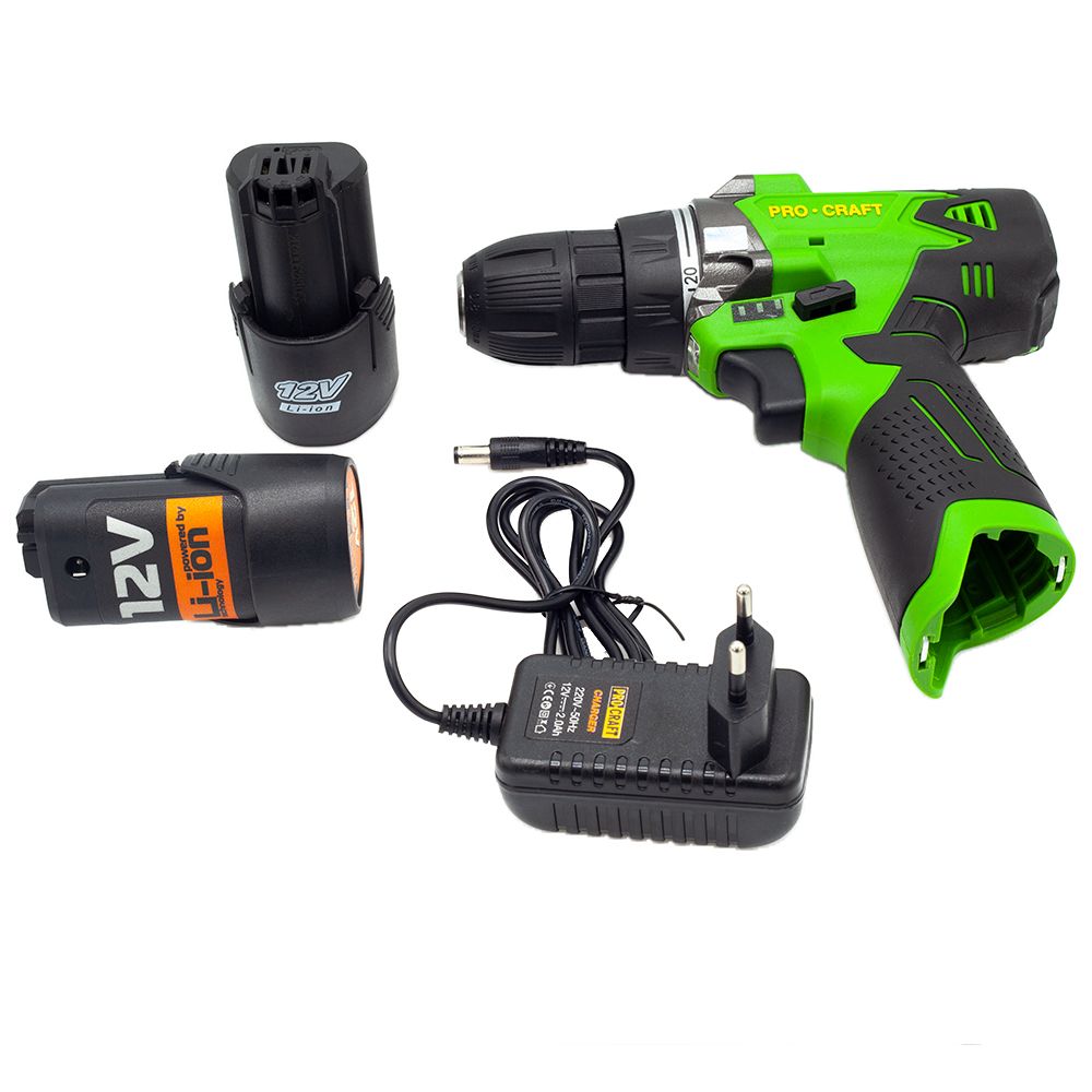 Шуруповерт Procraft PA12Li + Кутошліфувальна машина Procraft PW1200E