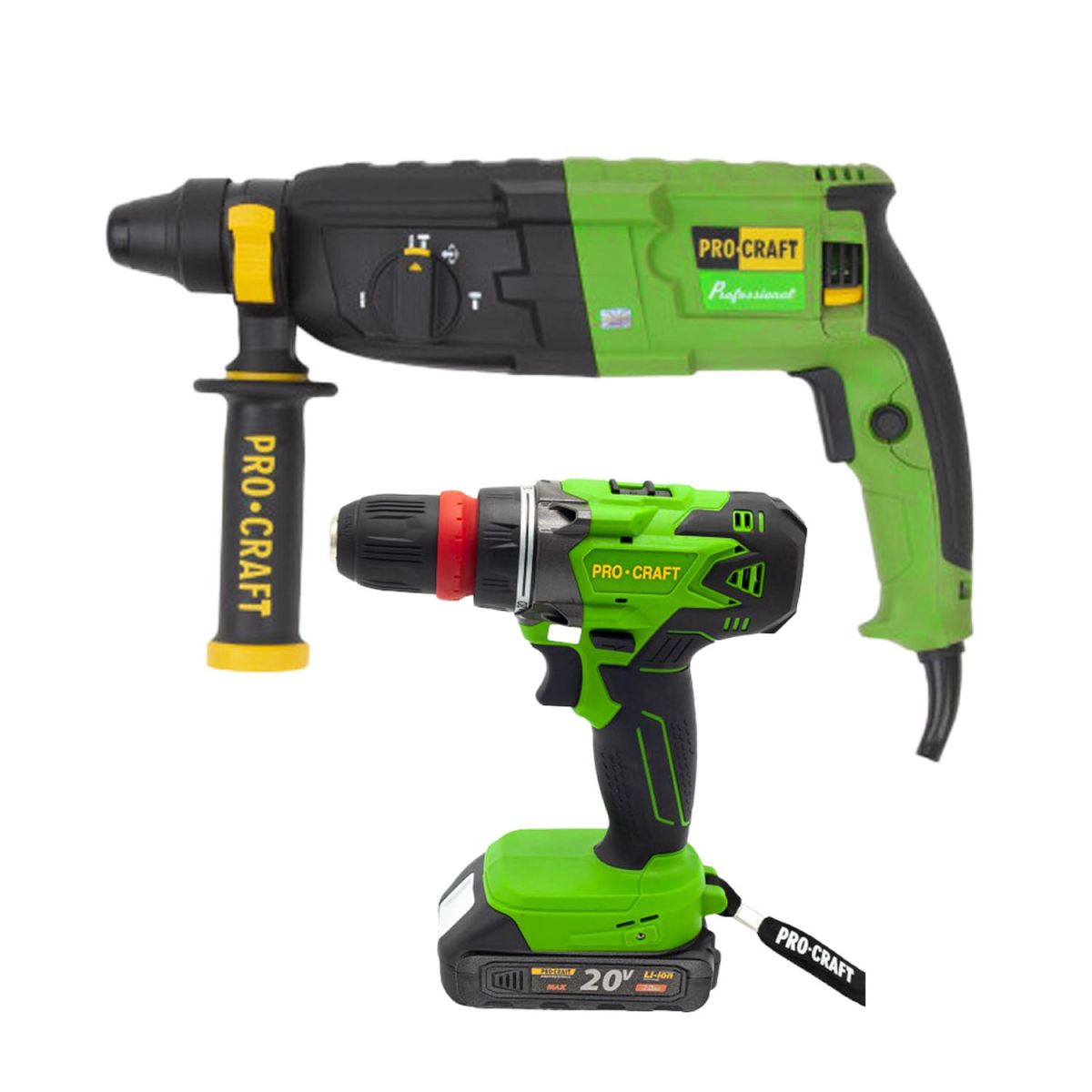 Шуруповерт Procraft PA18DFR + Перфоратор Procraft BH1400DFR