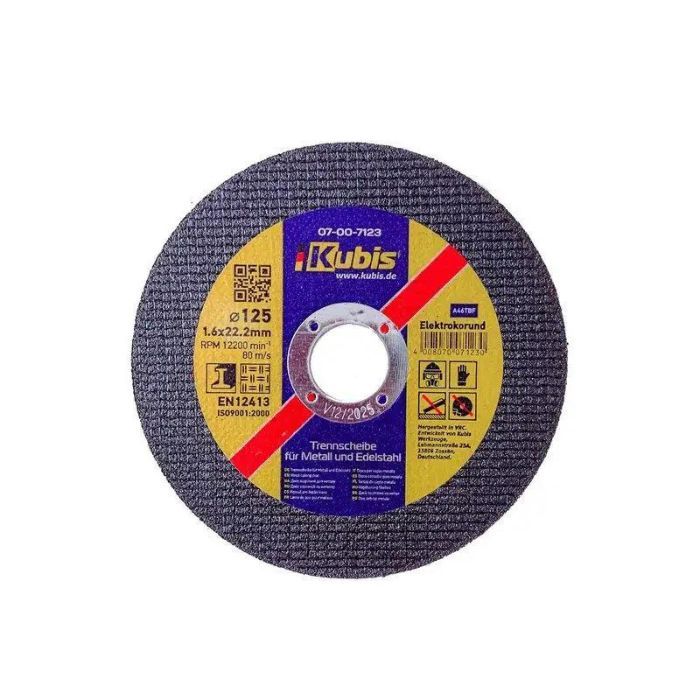 Диск відрізний по металу і нержав/сталь 125*1.6*22 мм, ТМ Kubis