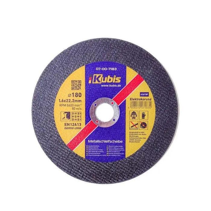 Диск відрізний по металу і нержавіючої сталі 180*1.6*22 мм, ТМ Kubis