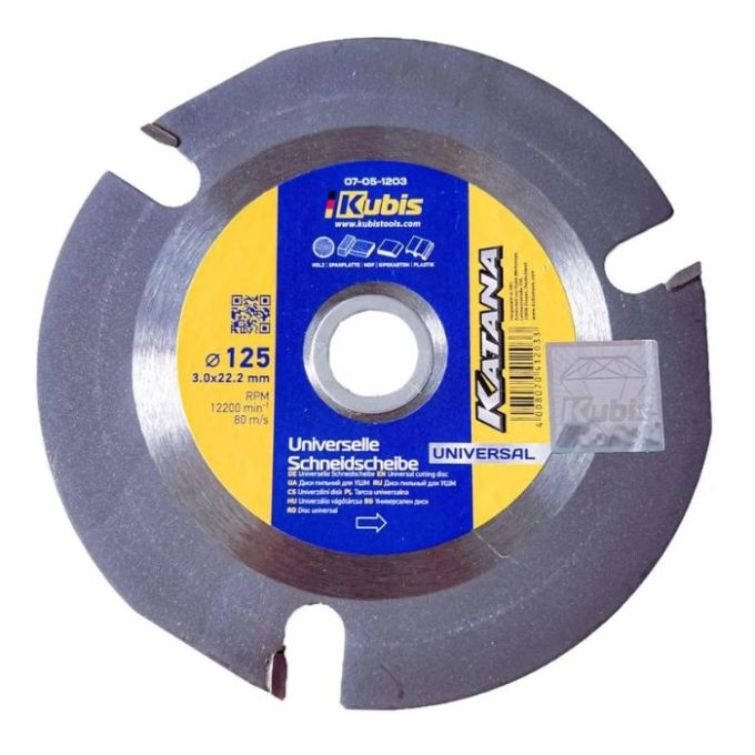 Диск пильний для КШМ KATANA Universal 125*22.2 (20.0) мм, YG8C