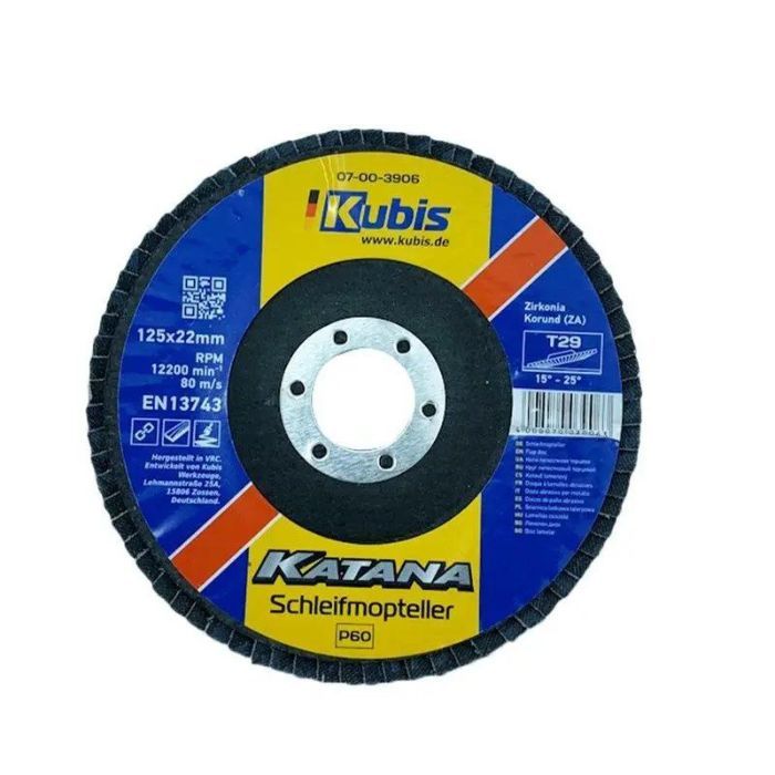 Круг пелюстковий торцовий конічний Т29 Р60, 125*22 мм, Zirconia KATANA