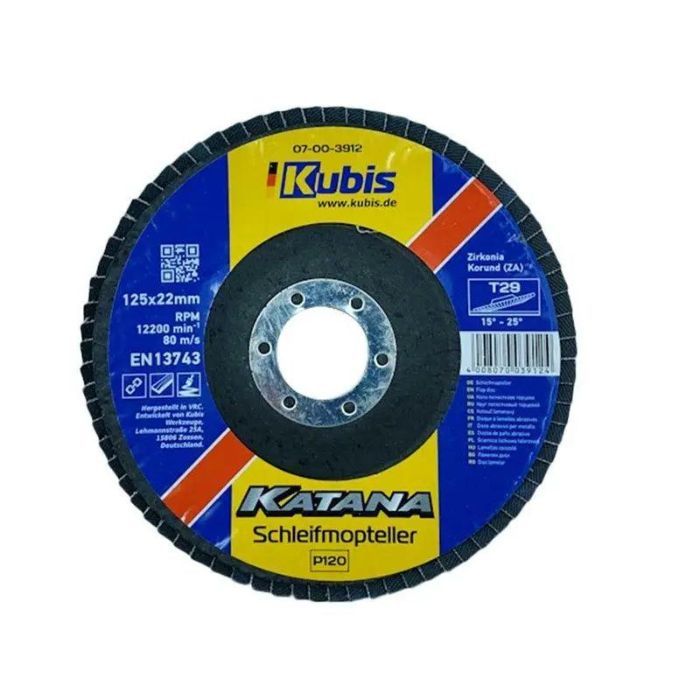 Круг пелюстковий торцовий конічний Т29 Р120, 125*22 мм, Zirconia KATANA