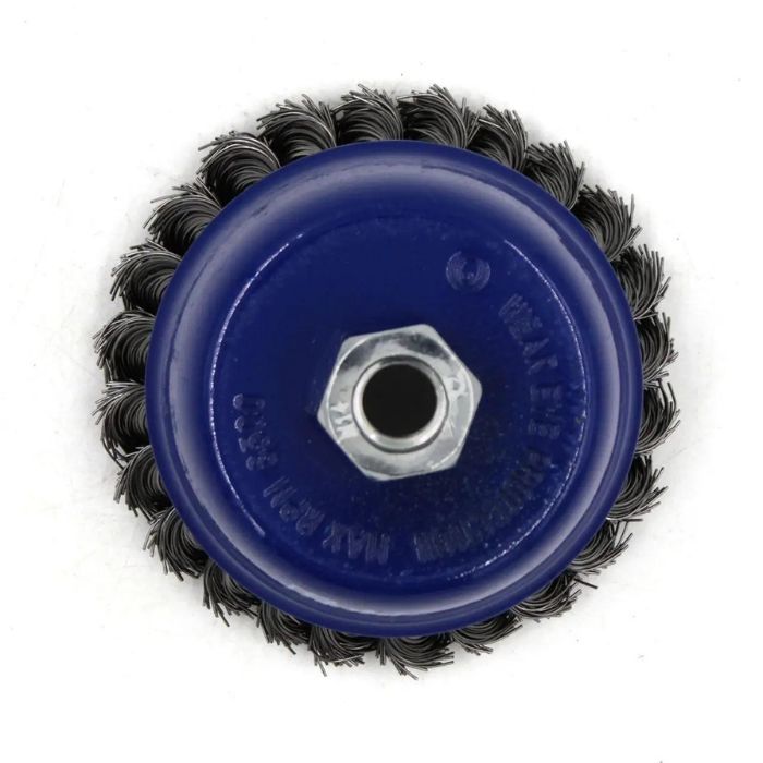 Щітка-крацовка чашкова для УШМ Ø75 мм, сталева жгутована, ТМ Kubis