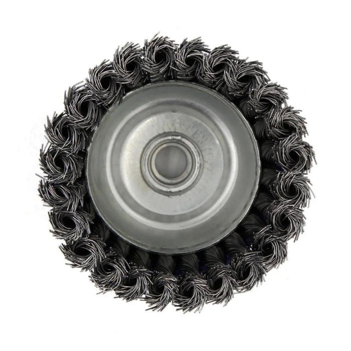 Щітка-крацовка чашкова для УШМ Ø75 мм, сталева жгутована, ТМ Kubis