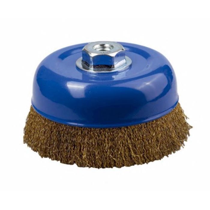 Щітка-крацовка чашкова для УШМ Ø75 мм, рифлена латуньована, ТМ Kubis