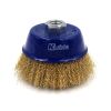 Щітка-крацовка чашкова для УШМ Ø100 мм, рифлена латуньована, ТМ Kubis