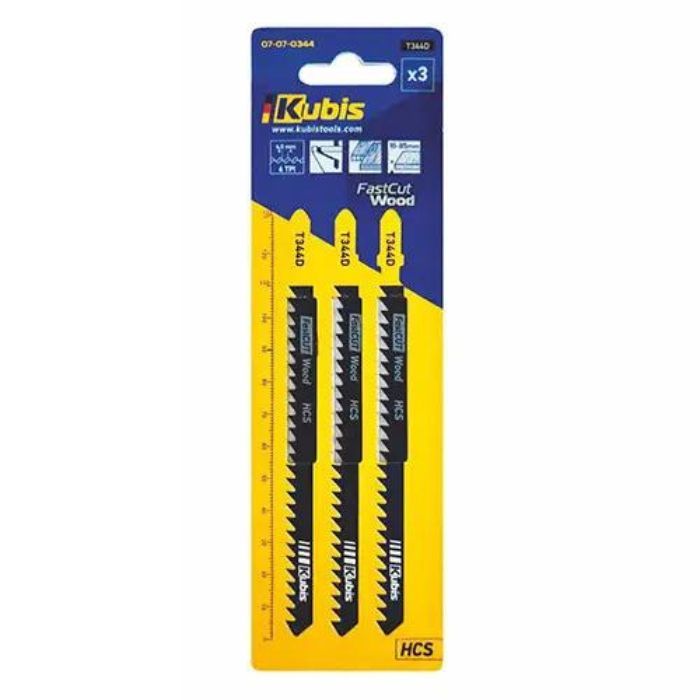 Пильне полотно 3шт. ДСП товщиною до 10-85мм,зуб 4,0 T344D, ТМ Kubis