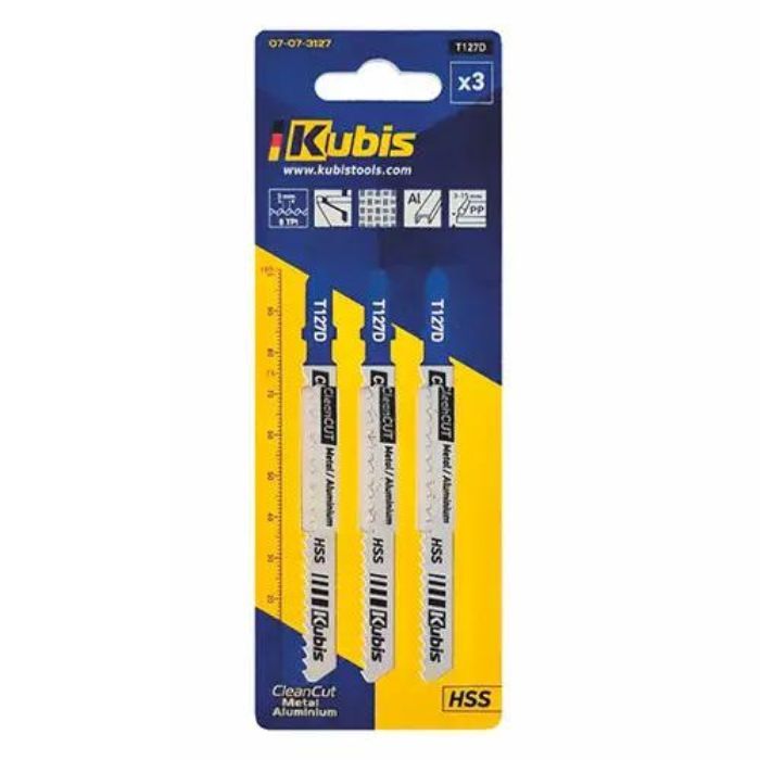Пилы для лобзика 3 шт (металл, пластик, алюминий) Kubis 07-07-3127