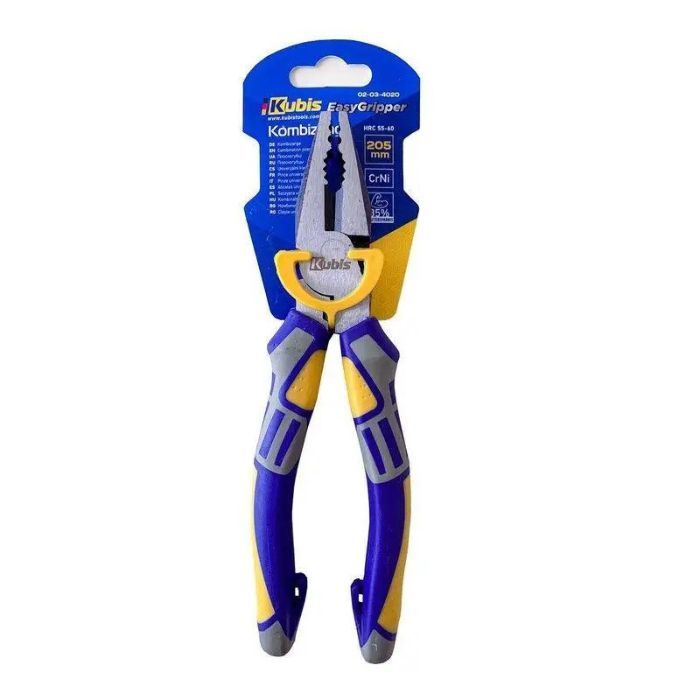 Плоскогубці 205 мм EasyGripper, CrNi, зміщений шарнір 35% менше зусиль, HRC 55-60, ТМ Kubis