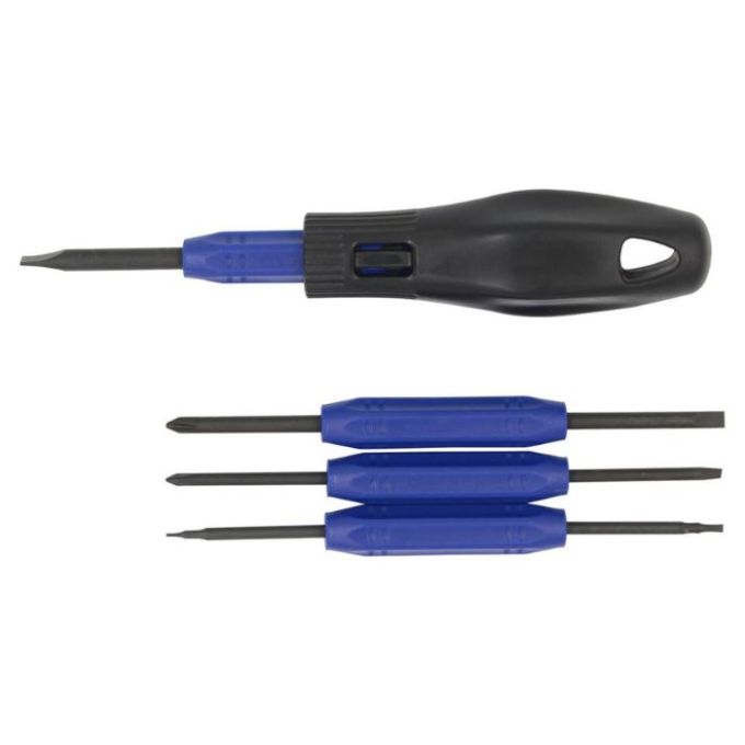 Викрутка 8-В-1 в кейсі, PH2-SL5 мм, PH1-SL4 мм, Pentalobe 0.8-2 мм, CrV6150, HRC 51-54