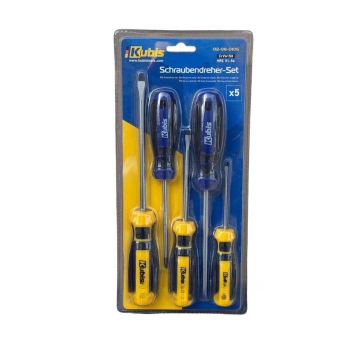 Викрутки набір 5 шт, PH1*100, 2*125, SL3*75, 5*100, 6*150 мм CrV6150