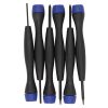Отвертки прецизионные 6 шт в кейсе, SL1.6, SL2.0 мм, PH00, PH0, T5, T6 CrV6150, HRC51-54