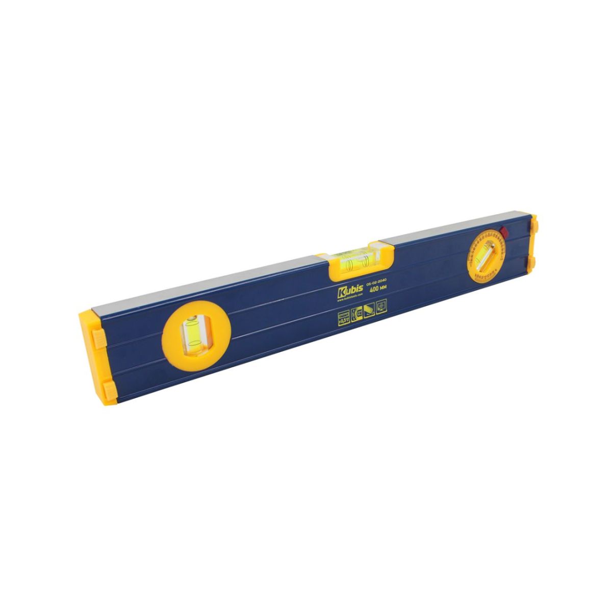 Уровень с ручками 400 мм, точность 0,5 мм/м, регулируемая капсула 360*, противоскользящие упоры, ТМ ТМ Kubis