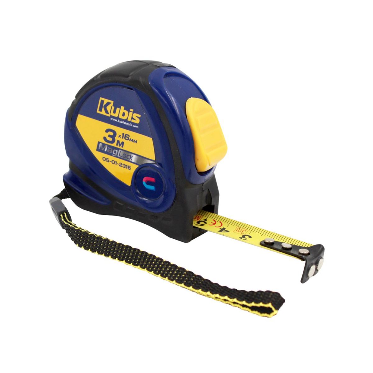 Измерительная рулетка 3 м*16 мм Рулетка измерительная 3 м*16 мм MagLock, с магнитами, ТМ Kubis