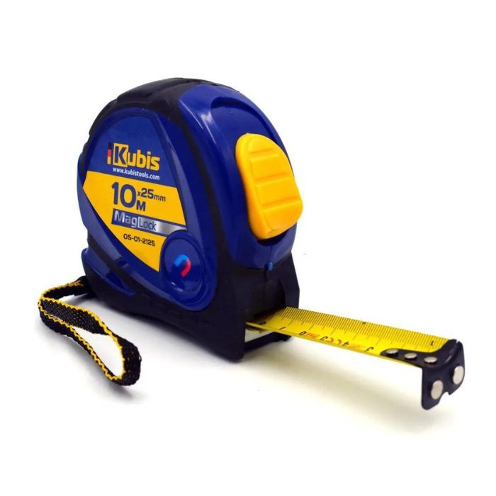 Рулетка измерительная 10 м*25 мм MagLock, с магнитами, ТМ Kubis
