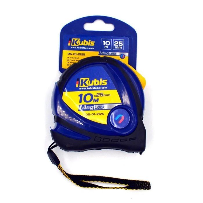 Рулетка измерительная 10 м*25 мм MagLock, с магнитами, ТМ Kubis