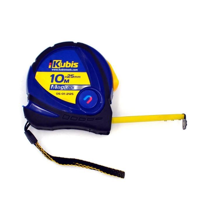 Рулетка измерительная 10 м*25 мм MagLock, с магнитами, ТМ Kubis