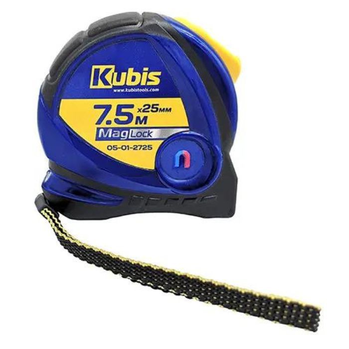 Рулетка вимірювальна 7.5 м*25 мм MagLock, з магнітами, ТМ Kubis