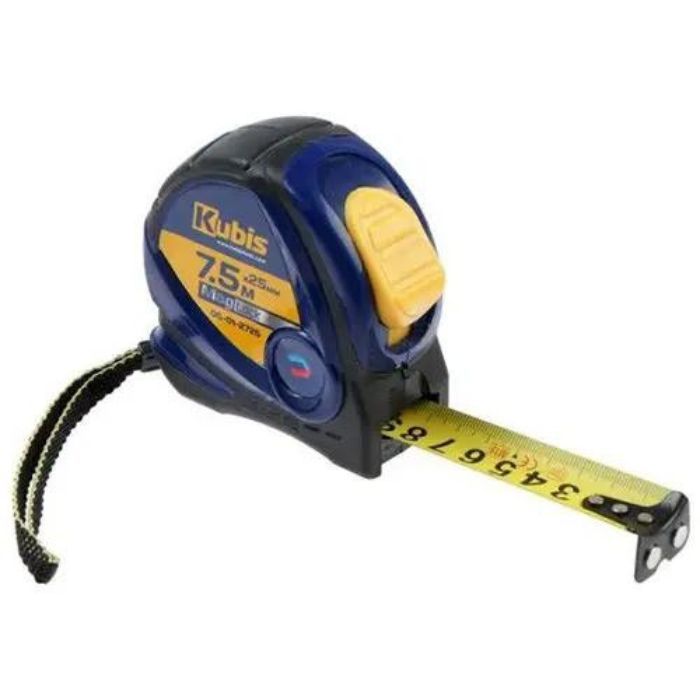 Рулетка вимірювальна 7.5 м*25 мм MagLock, з магнітами, ТМ Kubis