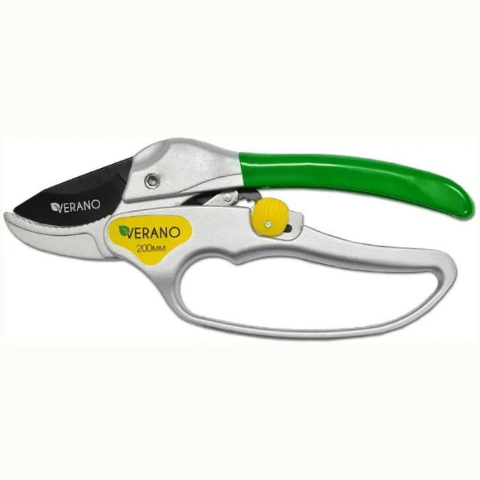 Секатор титановий 200мм, зріз прямий VERANO