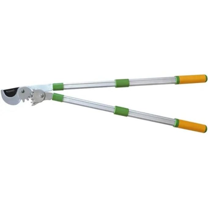 Секатор для гілок, зріз косий, зубчастий механізм, телескопічні рукоятки VERANO
