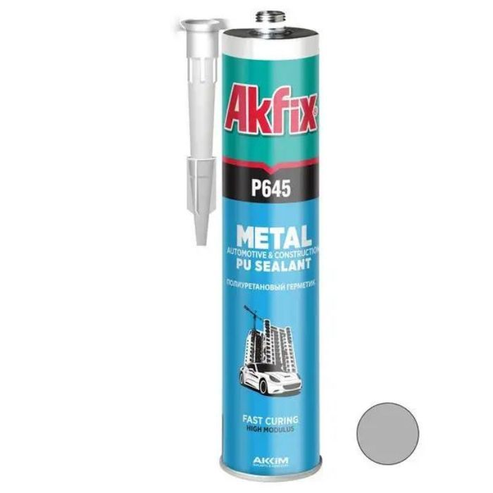 Герметик поліуретановий (авто) Akfix Р645 сірий 310 мл/410 гр