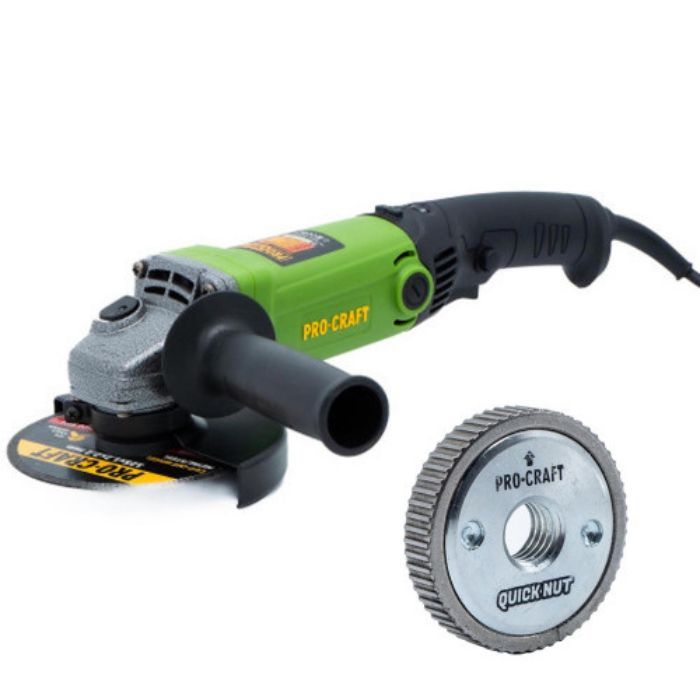Кутошліфувальна машина Procraft PW1200E 125 мм + Швидкозатискна гайка Procraft M14