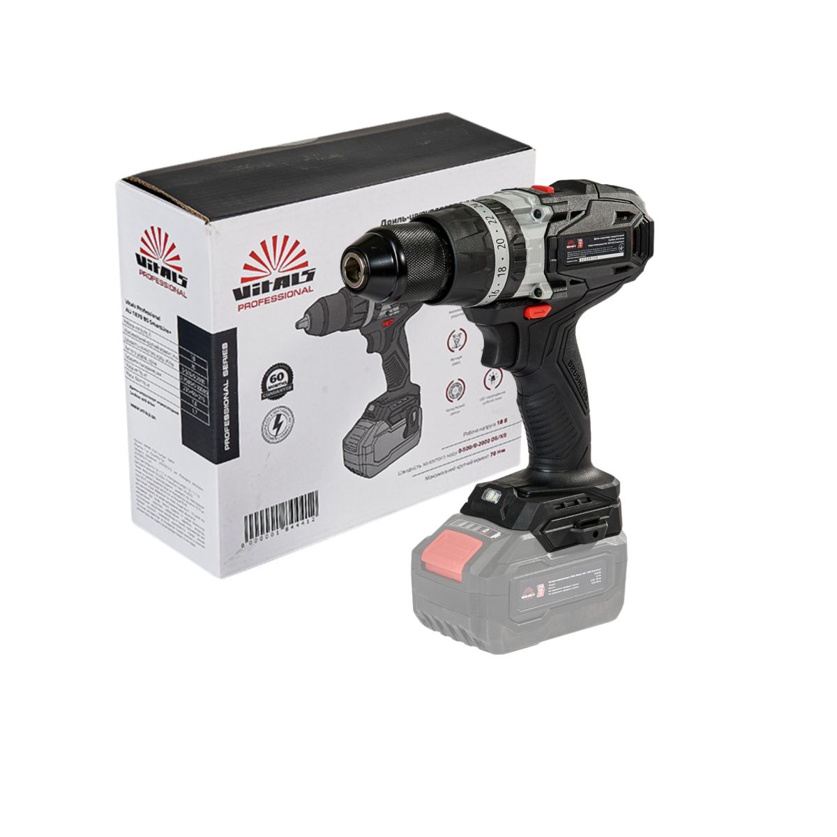 Дрель-шуруповерт аккумуляторный Vitals Professional AU 1870 BS SmartLine+