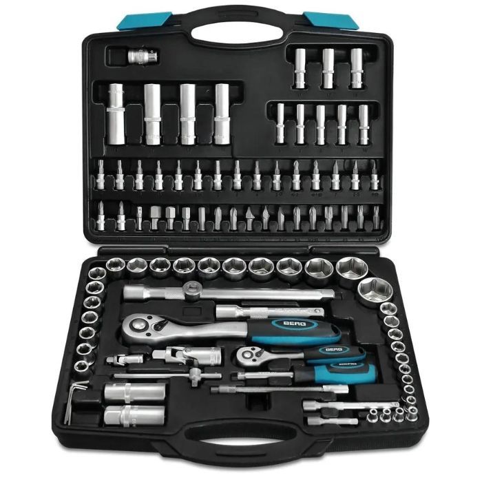 Набір головок та насадок 1/2", 1/4" (4-32мм), Cr-V, 94шт Berg