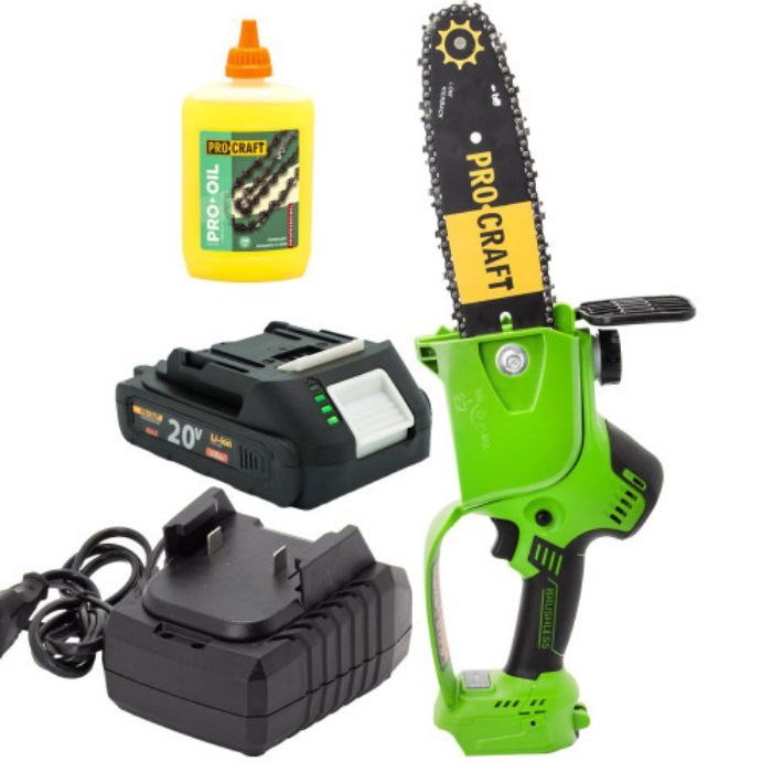 Акумуляторна пила Procraft PKA20 + Battery20/2 + Charger20/1 + олива 200 мл