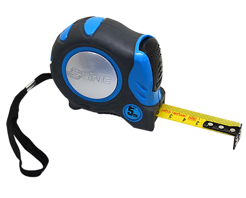 Рулетка, прогумований корпус, автофіксатор, магніт, нейл покр. 5м/19мм S-line
