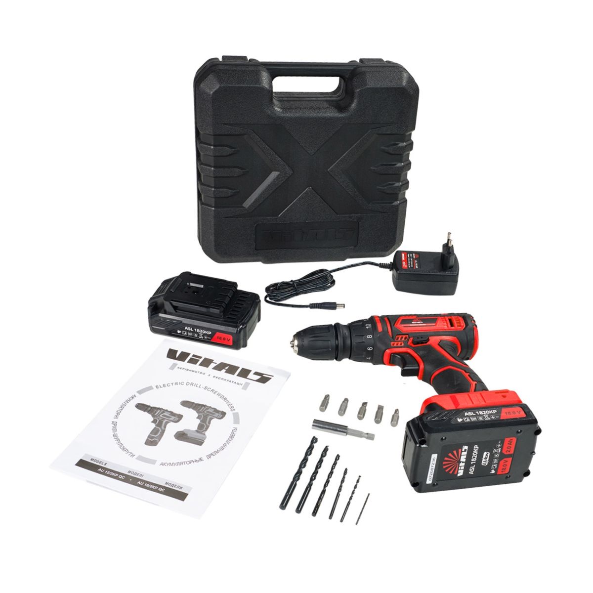 Дриль-шурупокрут акумуляторний Vitals AU 18/2KP QC