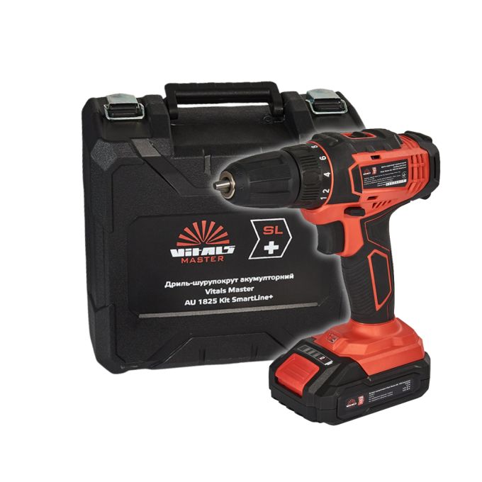 Дриль-шурупокрут акумуляторний Vitals Master AU 1825 Kit SmartLine+