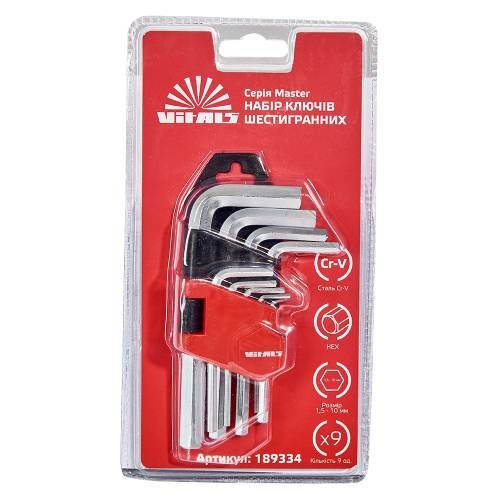 Набор шестигранных ключей 9 шт. 1,5–10 мм Vitals Master