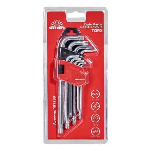 Набор ключей шестигранных Torx 9 шт. Т10–Т50 Vitals Master