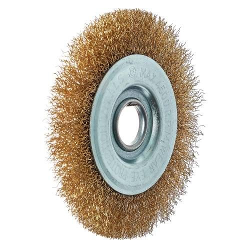 Щетка дисковая Vitals гофрированная латунированная 125×22,2 м, 0,3 мм