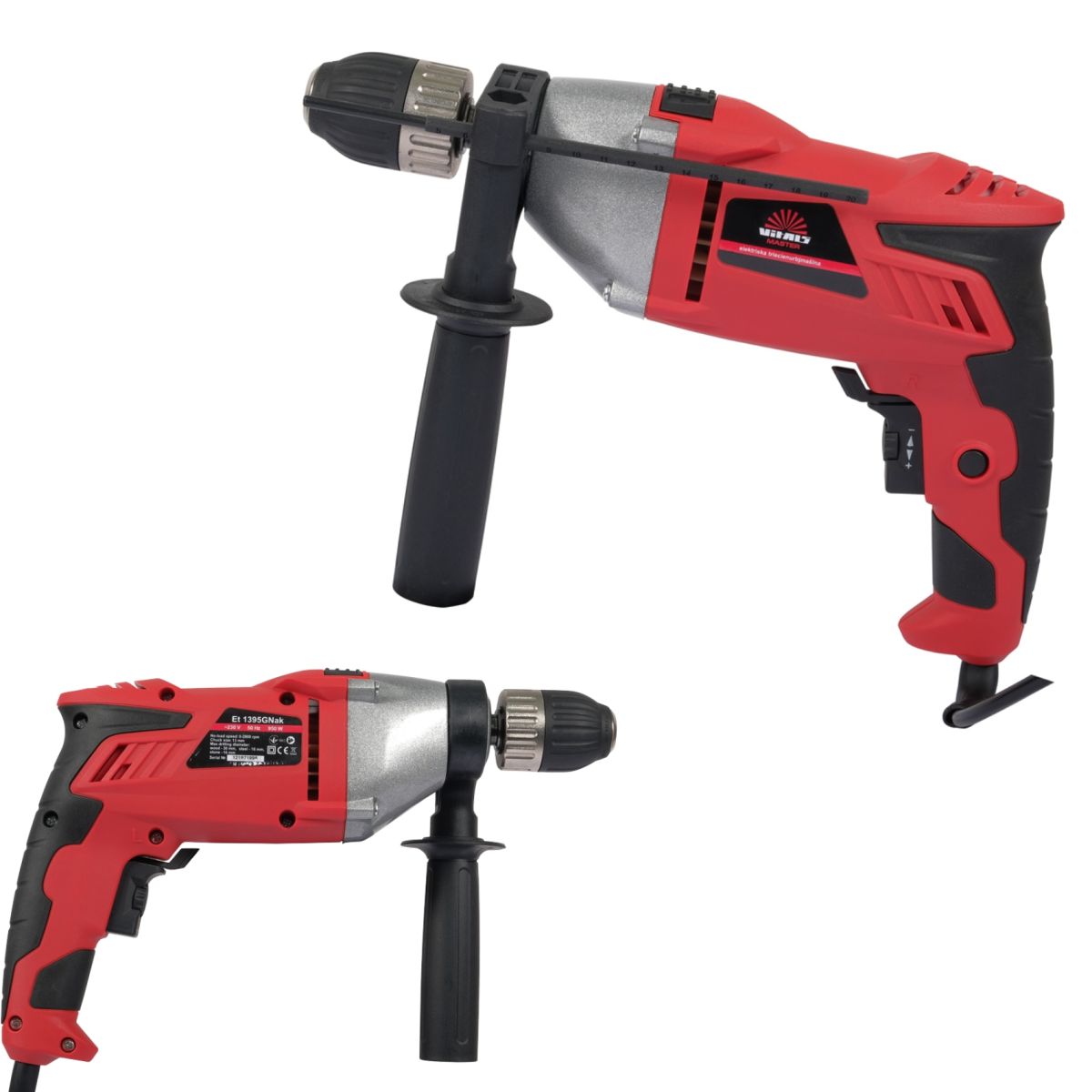 Дрель электрическая ударная Vitals Master 1395GNak