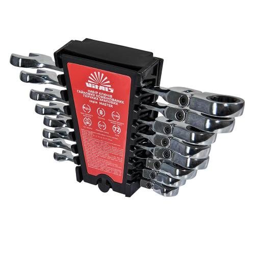 Набор ключей гаечных храповых комбинированных гибких 8-19 мм 8 шт. Vitals Master