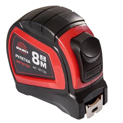 Рулетка 8 м×25 мм автостоп Vitals Master