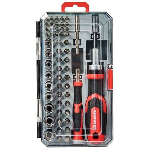Отвертка Vitals Master с набором головок и насадок, 57 шт.