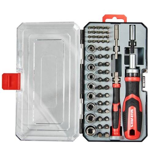 Отвертка Vitals Master с набором головок и насадок, 57 шт.