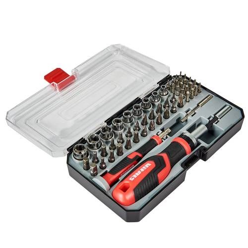 Отвертка Vitals Master с набором головок и насадок, 57 шт.