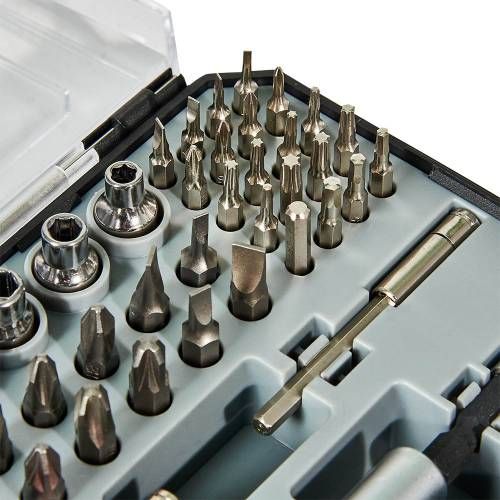 Отвертка Vitals Master с набором головок и насадок, 57 шт.