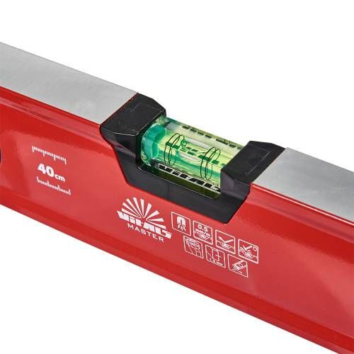 Уровень 40 см 3 капсулы алюминиевая рамка 1,2 мм с магнитами Vitals Master