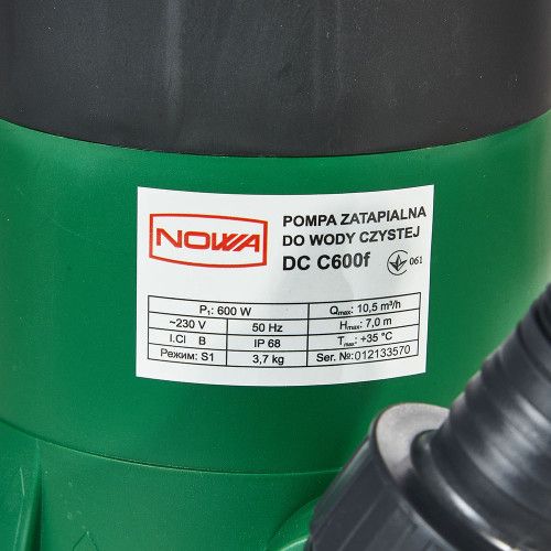 Насос погружной дренажный для чистой воды NOWA DC C600f