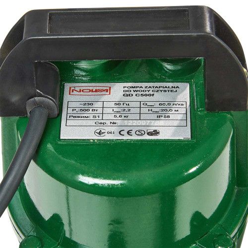 Насос погружной дренажный для чистой воды NOWA QD C500f